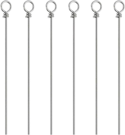 Pack of 100 Bass Fishing Spinner Shaft Looped Stainless Steel Wire Lure Making