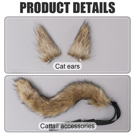 Fox Wolf Ears Tail Costume Accessories for Halloween