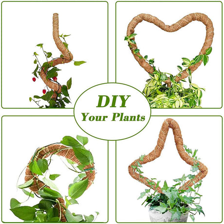 Monstera moss poles 4 pcs bendable plant support compatible with climbing indoor plants