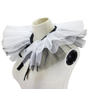 Black White Women's Renaissance Tulle False Collar Victorian Neck Ruff Cosplay Shawl Choker
