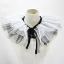 Black White Women's Renaissance Tulle False Collar Victorian Neck Ruff Cosplay Shawl Choker