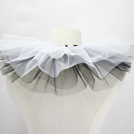 Black White Women's Renaissance Tulle False Collar Victorian Neck Ruff Cosplay Shawl Choker