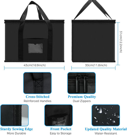 40L Soft Cooler Bag - Large Insulated Picnic Bag, Thermal Food Delivery Grocery Bag