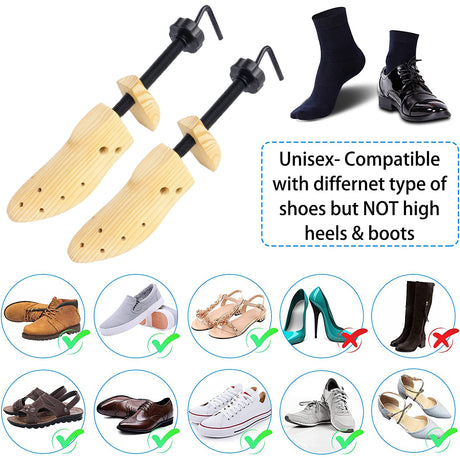 Wooden Shoe Stretcher 2 Pack for Yux 39-41 Compatible with Braun
