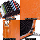 RFID Blocking Credit Card Holder Wallets Thin Mini Travel Bag Card Case Cash Envelope Money Organizer for Women Gift Compatible with YUX Orange