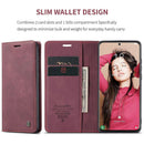Samsung Galaxy S21 FE Wallet Case Stand with Automatic Suction PU Leather Case Red Compatible with Samsung