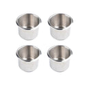 4pcs Universal Marine Boat Cup Holder 68X55mm Stainless Steel Drop-in Drink Holder for Poker Table Sofa