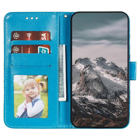 Samsung Galaxy A56 5G Case with Multicolor Mandala Embossed PU Leather Wallet Cover - Blue