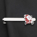 Christmas Tie Clip 2 pcs, Stylish Santa Tie Clip, Compatible with Christmas Wedding Winter Accessories, Bar Buckle Tie Clip