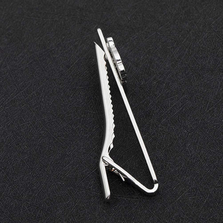 Christmas Tie Clip 2 pcs, Stylish Santa Tie Clip, Compatible with Christmas Wedding Winter Accessories, Bar Buckle Tie Clip
