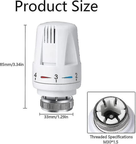 Thermostatic Head Replacement Compatible with M 30 X 1.5 Radiator Valve 4 Parts Antifreeze