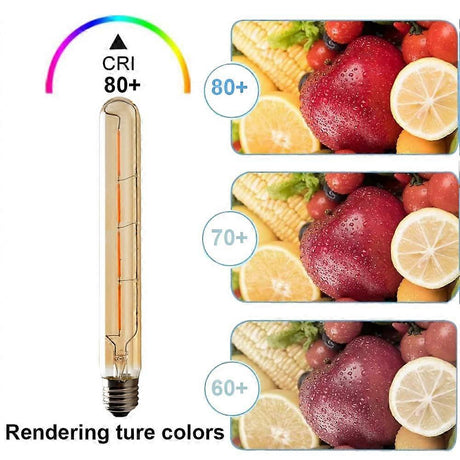 LED Edison Filament Bulbs 6W E27 Warm White 5-Pack T225 Long Tube Design Yellow Glass
