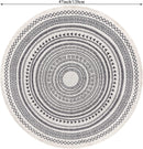 Moroccan Style Grey Round Woven Cotton Washable Absorbent Rug 120cm with Fringes