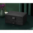 Black Jewelry Box with Key Lock, Multiple Compartments, Compatible with Yux