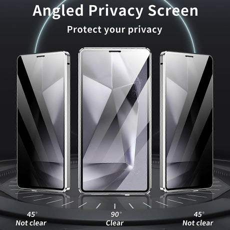 Samsung Galaxy S25 Ultra Case Anti-Spy Dual-Sided Tempered Glass Magnetic Phone Case by WELLNGS Black