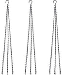 Hanging Chain Set for Plant Hanger 3-Pack Metal Replacement Basket Chains with Clips Hooks Bird Feeder Garden Flower Pot
