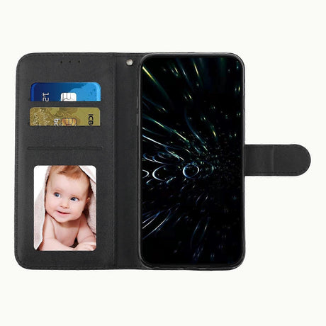 Stitched Calfskin Case Compatible with Redmi 14C 4G (FMY) Black