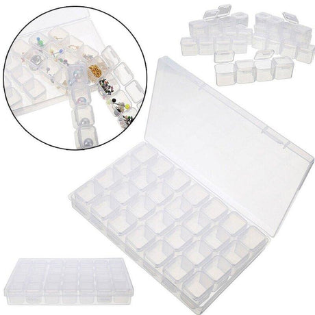 Bead Storage 56 Compartments 2-Pack for Diamond Painting, Transparent