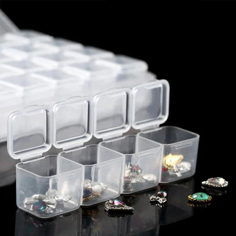 Bead Storage 56 Compartments 2-Pack for Diamond Painting, Transparent