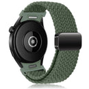 Braided Strap for Samsung Galaxy Watch 6 5 Pro 4 Classic Magnetic Band Without Gap Compatible with Galaxy Watch 6 5 4 Classic 40mm 44mm 45mm 47mm 43mm Inverness Green