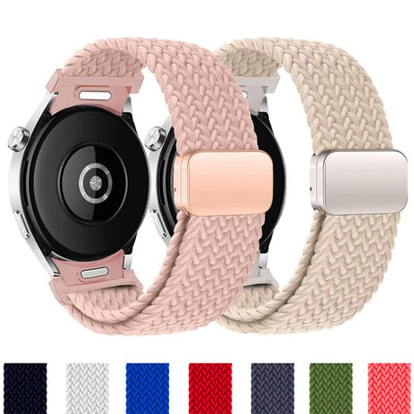 Braided Strap for Samsung Galaxy Watch 6 5 Pro 4 Classic Magnetic Band Without Gap Compatible with Galaxy Watch 6 5 4 Classic 40mm 44mm 45mm 47mm 43mm Inverness Green