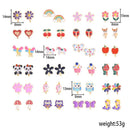Girls Clip-on Earrings 24 Pairs Cute Flower Metal Earrings Princess Dress Up Jewelry