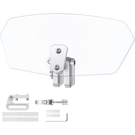 Motorcycle Windshield Spoiler Extension Adjustable Clip-On Clear Wind Deflector