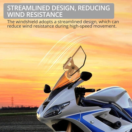 Motorcycle Windshield Spoiler Extension Adjustable Clip-On Clear Wind Deflector