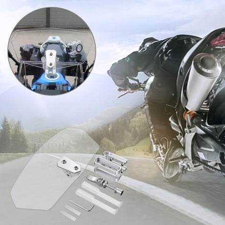 Motorcycle Windshield Spoiler Extension Adjustable Clip-On Clear Wind Deflector