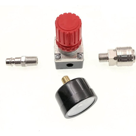 1/4 Inch Compressed Air Pressure Reducer with Gauge for Compressor