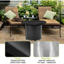Fire Pit Protective Cover UV Resistant Waterproof 420D Round Cover for Patio Fire Pit and Thin Grill Protection