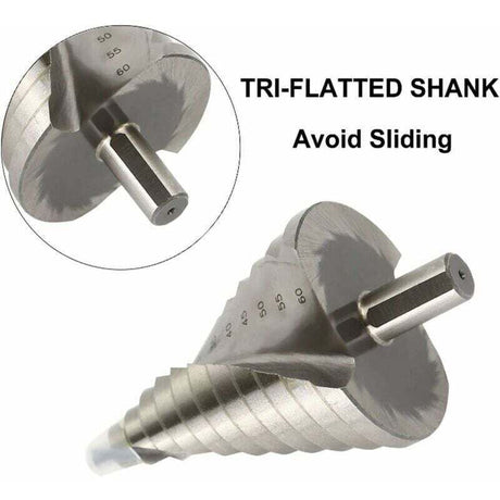 HSS Step Drill Bit 6-60mm Compatible with Metal Wood Plastic Large Spiral Cone