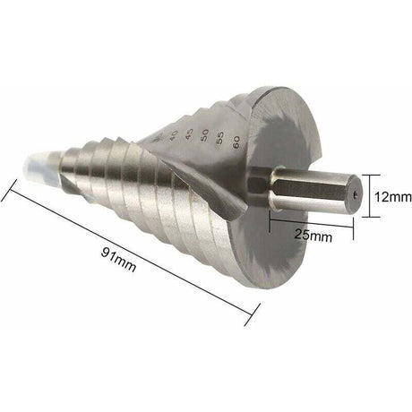 HSS Step Drill Bit 6-60mm Compatible with Metal Wood Plastic Large Spiral Cone