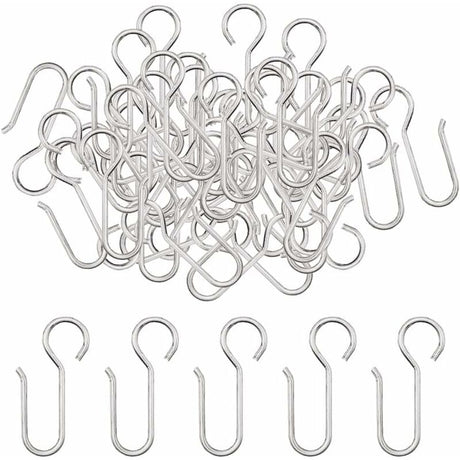 Heavy Duty Zinc Curtain Clips, 40 Pieces 50x2.5mm Curtain Rail Hooks for Door Curtains