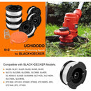Trimmer Line Spool Compatible with Black and Decker Trimmers, 6-Pack with 1 Spool Guard and 1 Spring