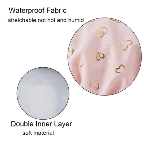 Waterproof Shower Caps for Women, Double Layered, 3-Pack