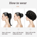 Waterproof Shower Caps for Women, Double Layered, 3-Pack