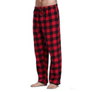 Flannel Plaid Pajama Pants for Men with Pockets Soft Sleepwear in Gray