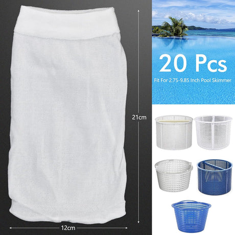 20 pcs Pool Skimmer Socks Replacement Compatible with Most Pool Filters