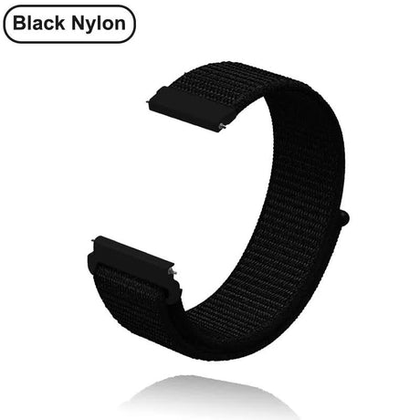 Garmin Watch Strap Compatible with Venu 2S Vivoactive 3 4S 4 Forerunner 245 645 Galaxy Watch 4 Classic 18mm 20mm 22mm 42 46mm Black Nylon Bracelet