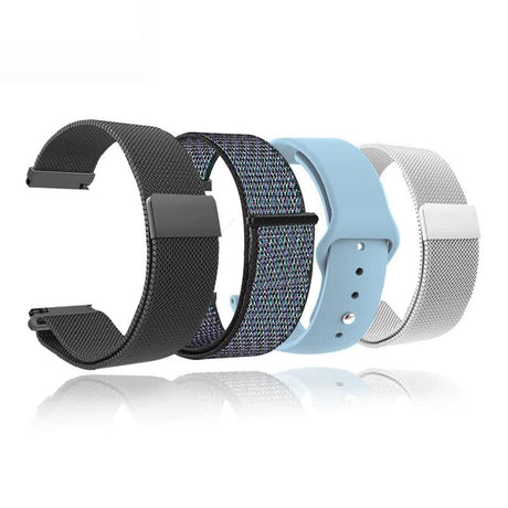 Garmin Watch Strap Compatible with Venu 2S Vivoactive 3 4S 4 Forerunner 245 645 Galaxy Watch 4 Classic 18mm 20mm 22mm 42 46mm Black Nylon Bracelet
