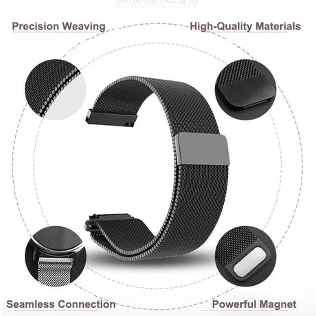 Garmin Watch Strap Compatible with Venu 2S Vivoactive 3 4S 4 Forerunner 245 645 Galaxy Watch 4 Classic 18mm 20mm 22mm 42 46mm Black Nylon Bracelet