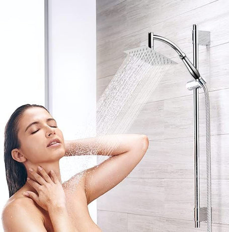 Rain Shower Head High Pressure Large Square Chrome Finish Universal Replacement Shower Accessories