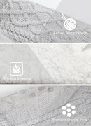 Women Knitted Slipper Socks Cozy Sherpa Fuzzy Non Slip Winter Indoor Double Layer Bedroom Grey Medium Wide
