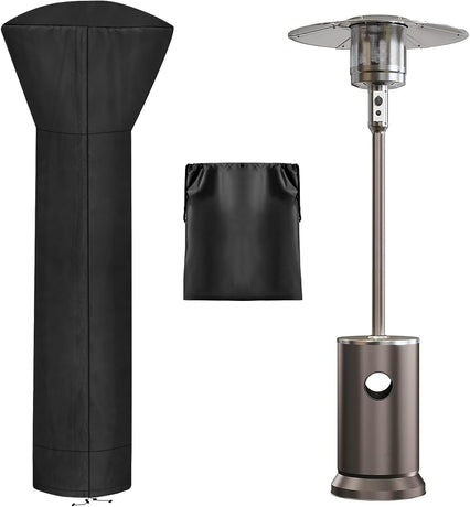 OutdoorLines Waterproof Outdoor Patio Heater Covers with Zipper and Storage Bag, Dust-proof UV-Resistant Windproof Propane Heavy Duty Heater Cover for Standing Heater, 1 Pack-89Hx33Dx19B inch Black