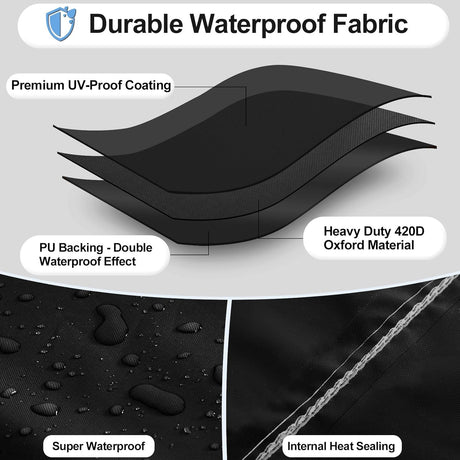 OutdoorLines Waterproof Outdoor Patio Heater Covers with Zipper and Storage Bag, Dust-proof UV-Resistant Windproof Propane Heavy Duty Heater Cover for Standing Heater, 1 Pack-89Hx33Dx19B inch Black