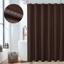 Brown Waffle Woven Textured Bathroom Shower Curtain