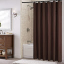 Brown Waffle Woven Textured Bathroom Shower Curtain