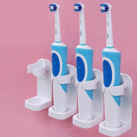 2-Pack White Wall-Mounted Toothbrush Holder Compatible with Oral-B and Braun Electric Toothbrushes