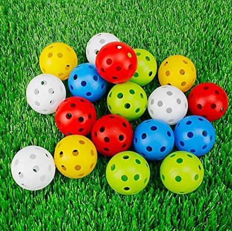 Golf Practice Balls, 12-Pack 42mm Hollow Plastic Training Balls with Airflow for Swing Training, Driving Range \u0026 Home Use